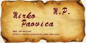 Mirko Paovica vizit kartica